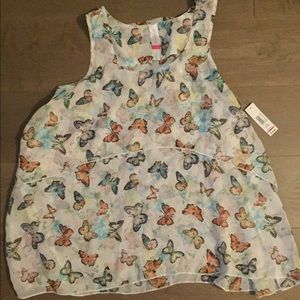 Butterfly pattern dress tank